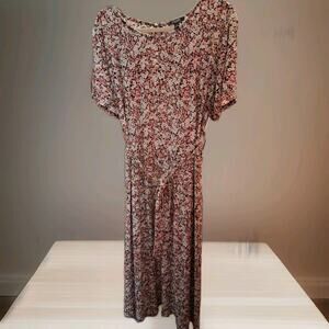Ralph Lauren Chaps floral dress with flowers short sleeves midi size 3XL Mauve